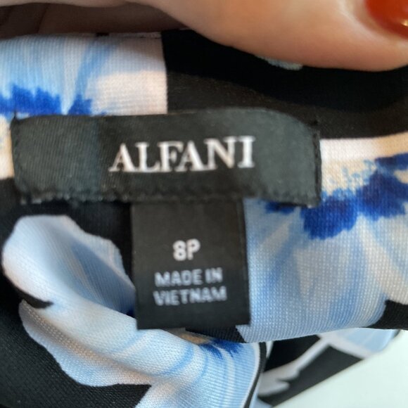 Alfani Women's Floral Window Pane Dress Sheath Size 8P Colorful Daisy Dopamine - Picture 5 of 11